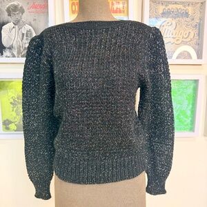 ✨Gorgeous Vintage Black Knit Sweater with a Bit of Sparkle